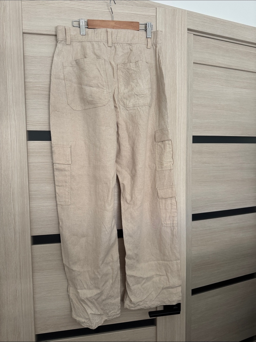 Hollister baggy Linen blend lWide-Leg Cargo Pants in Beige - Women - Picture 7 of 9